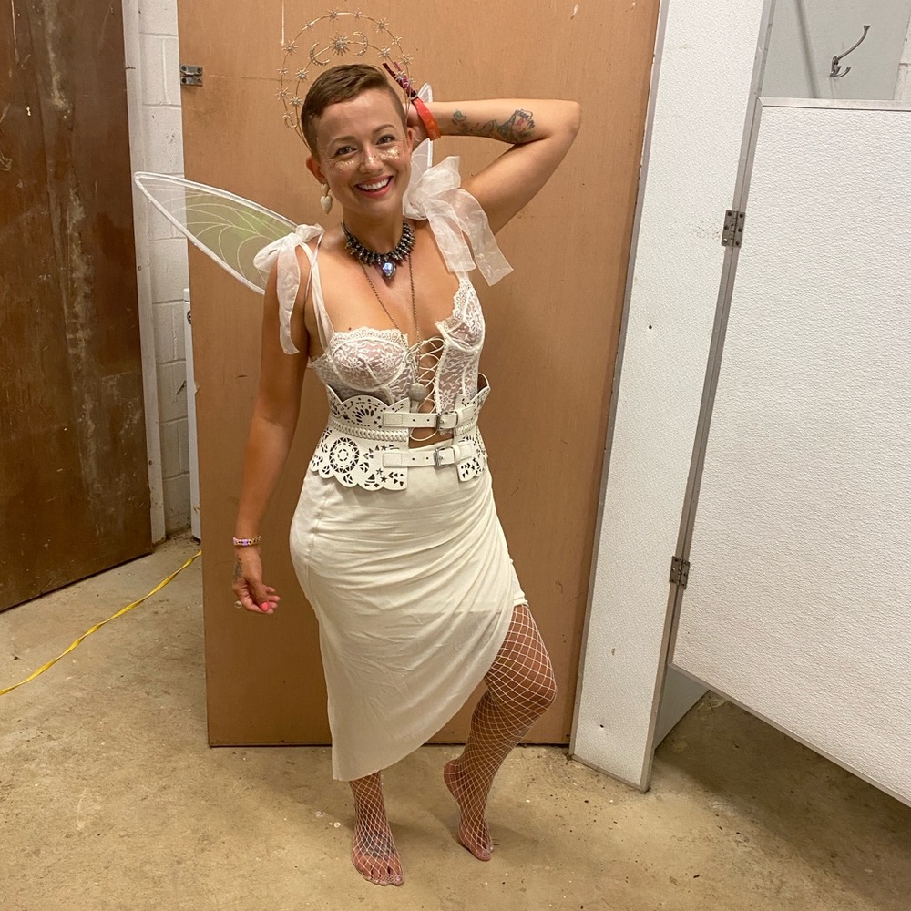 White Helmut Lang Asymmetrical Skirt